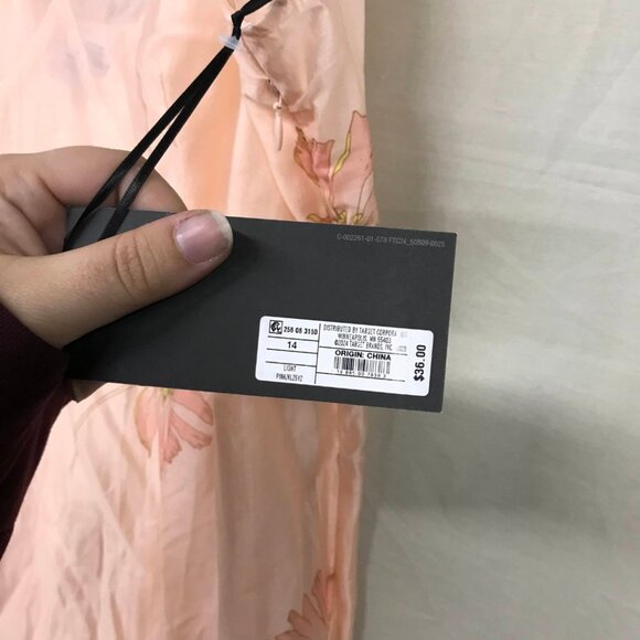 NWT Future Collective Women's 14 Floral Light Pink Slip Midi Dress Sleeveless - Picture 13 of 16